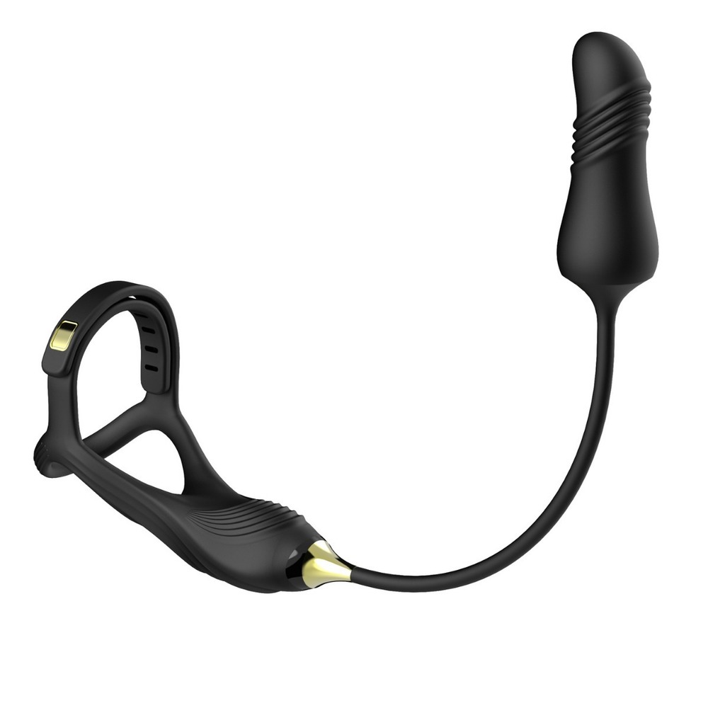 (image for) Buckle Cock Ring With Thrusting Butt Plug
