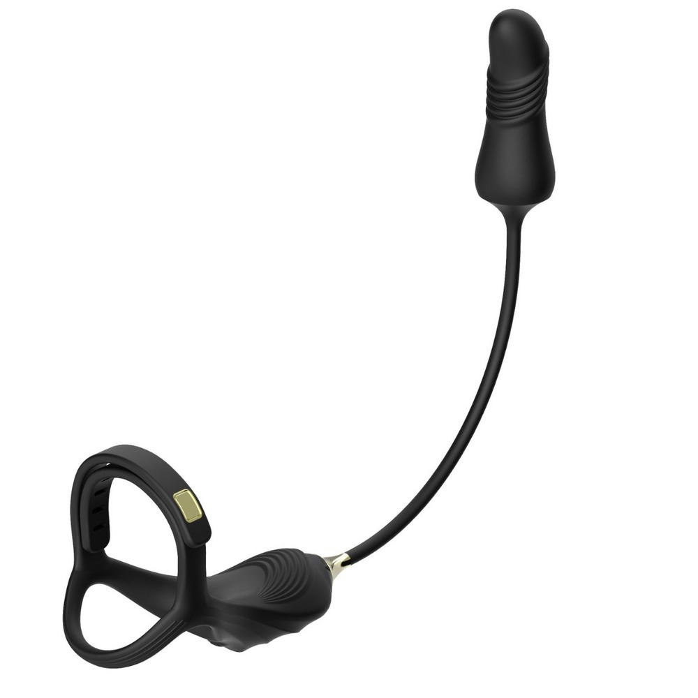 (image for) Buckle Cock Ring With Thrusting Butt Plug