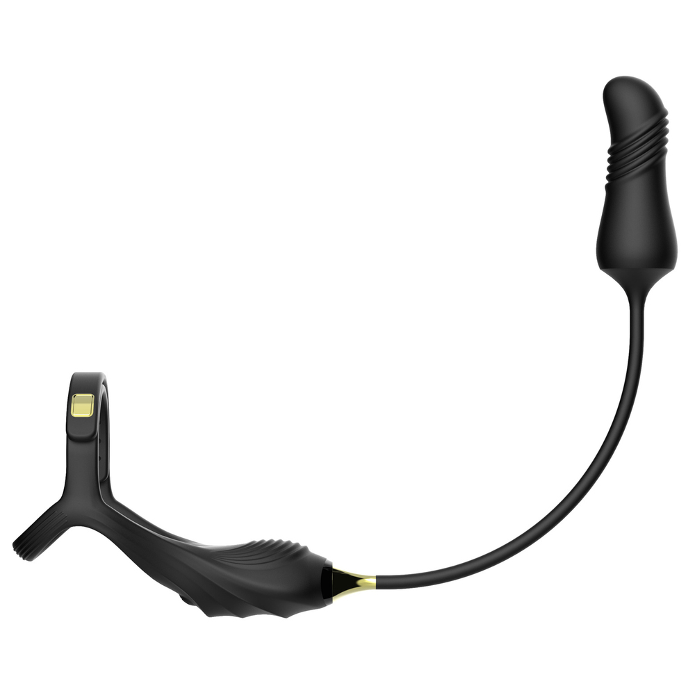 (image for) Buckle Cock Ring With Thrusting Butt Plug
