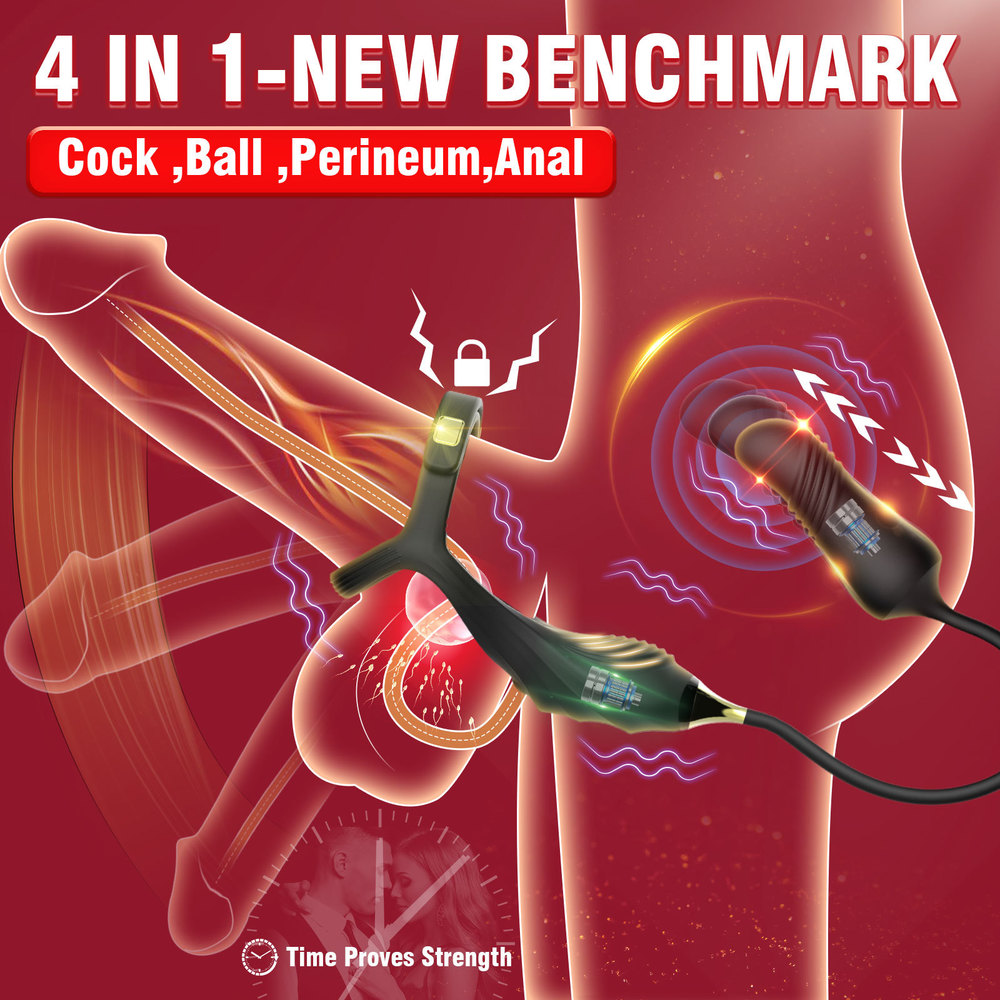 (image for) Buckle Cock Ring With Thrusting Butt Plug