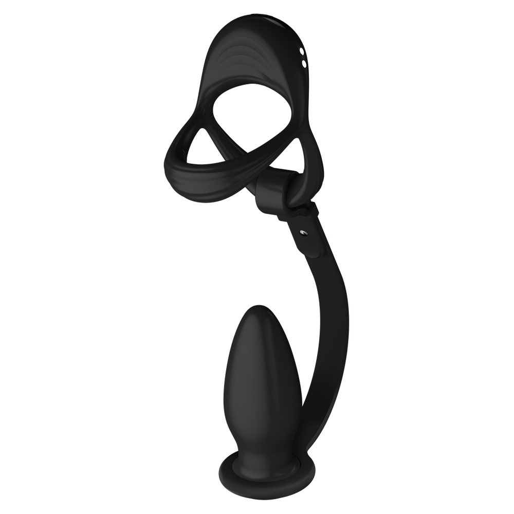 Cock & Ball Ring With Anal Plug