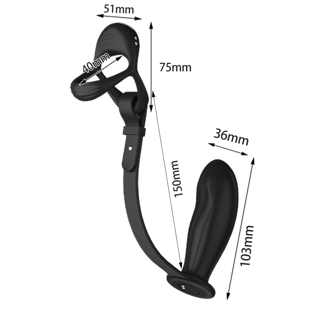 (image for) Cock & Ball Ring With Prostate Plug