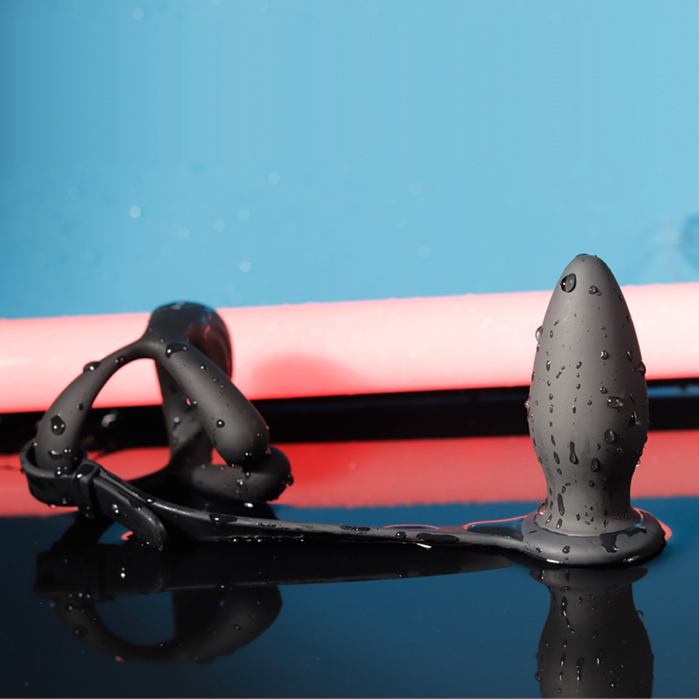 (image for) Silicone Vibrating Cock Ring with Anal Vibrator