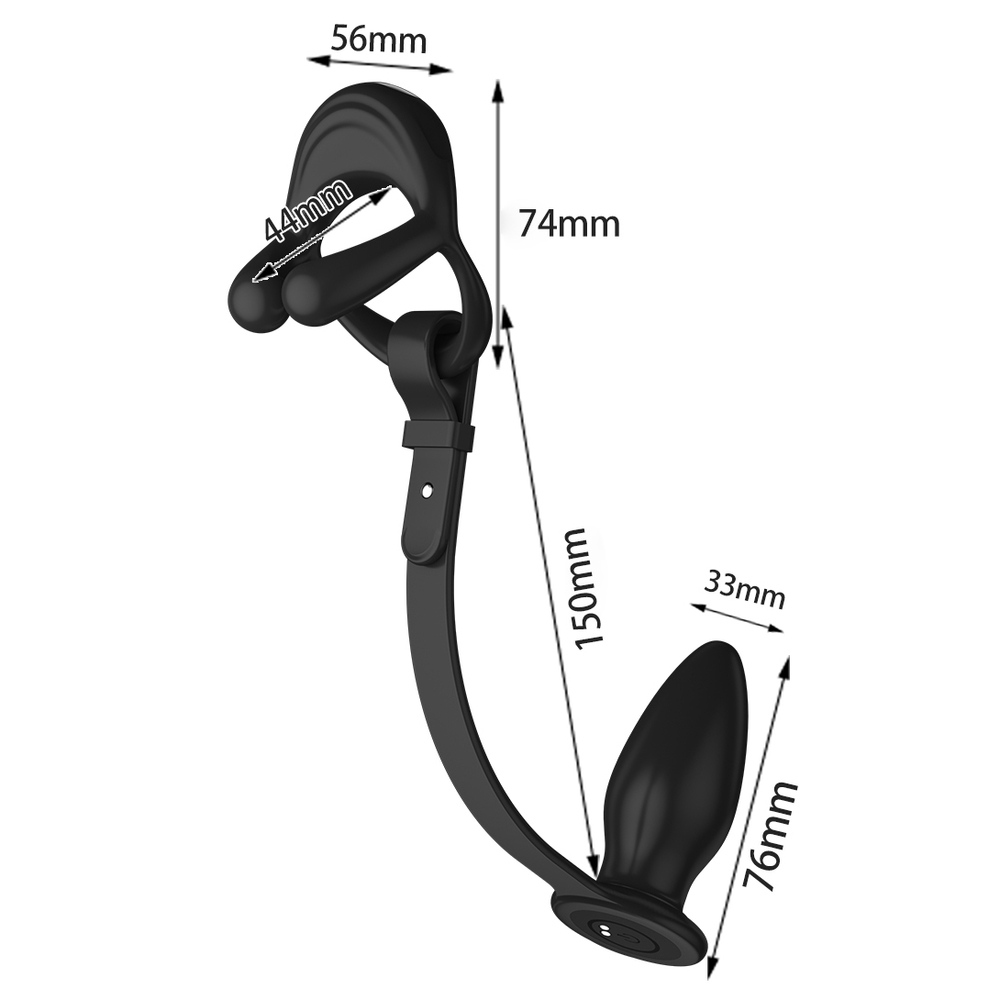 (image for) Silicone Vibrating Cock Ring with Anal Vibrator