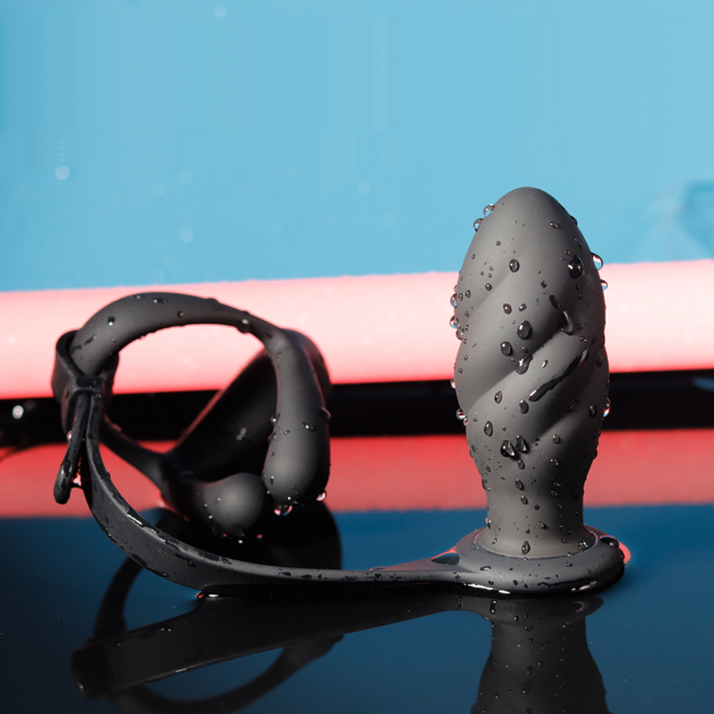 (image for) Silicone Vibrating Cock Ring with Thread Anal Vibrator