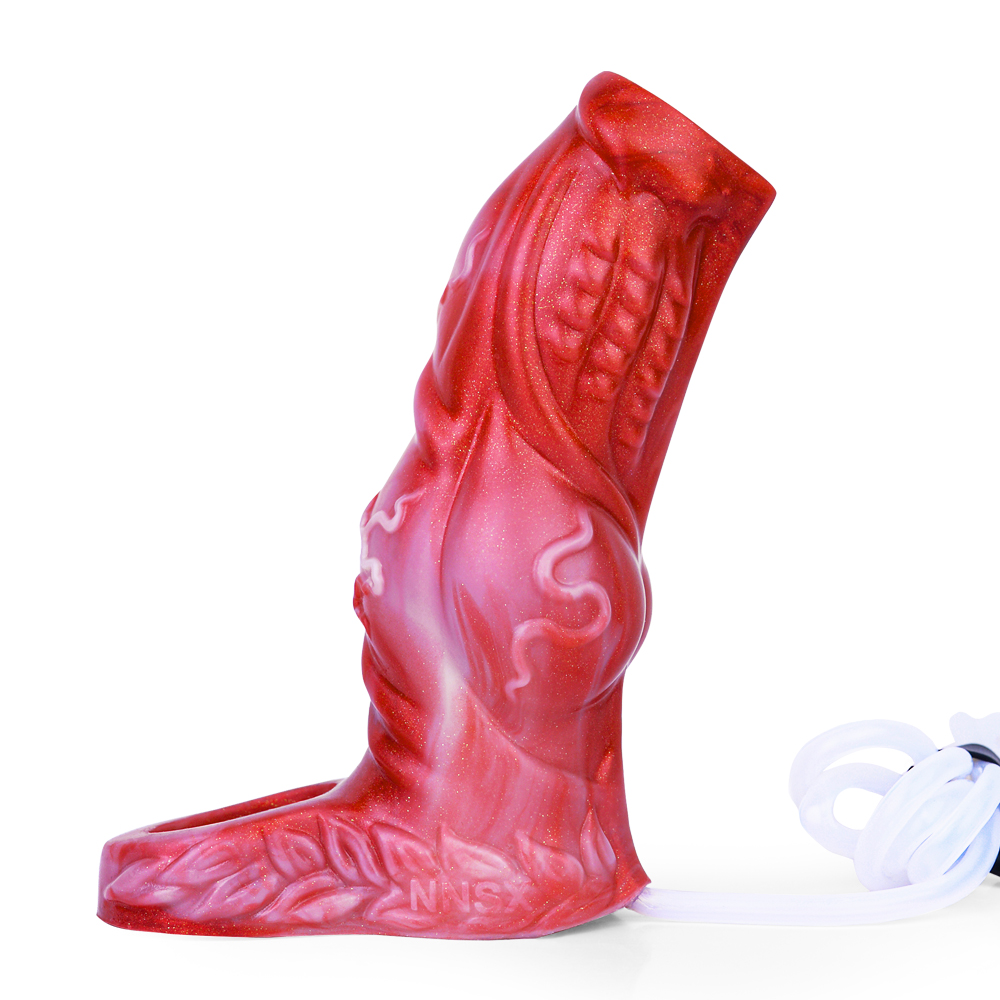 Squirting Flame Lifelike Penis Sleeve - A