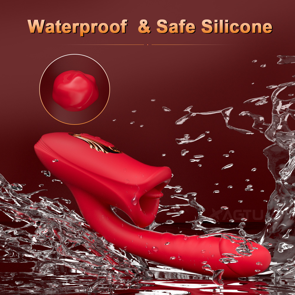 (image for) Tongue Rose Realistic Dildo Vibrator