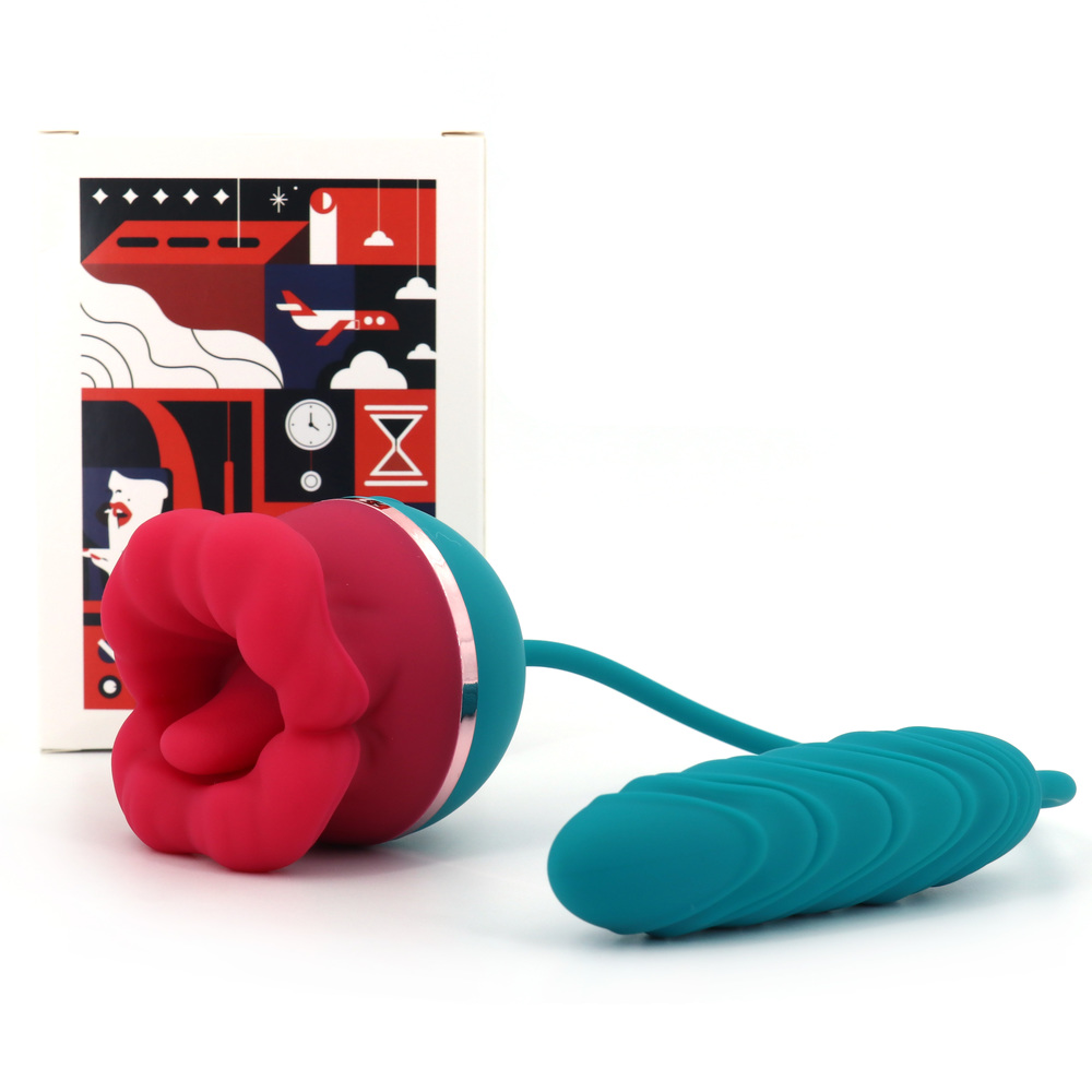(image for) Big Mouth 3in1 Rose Shaped Thrusting Vibrator