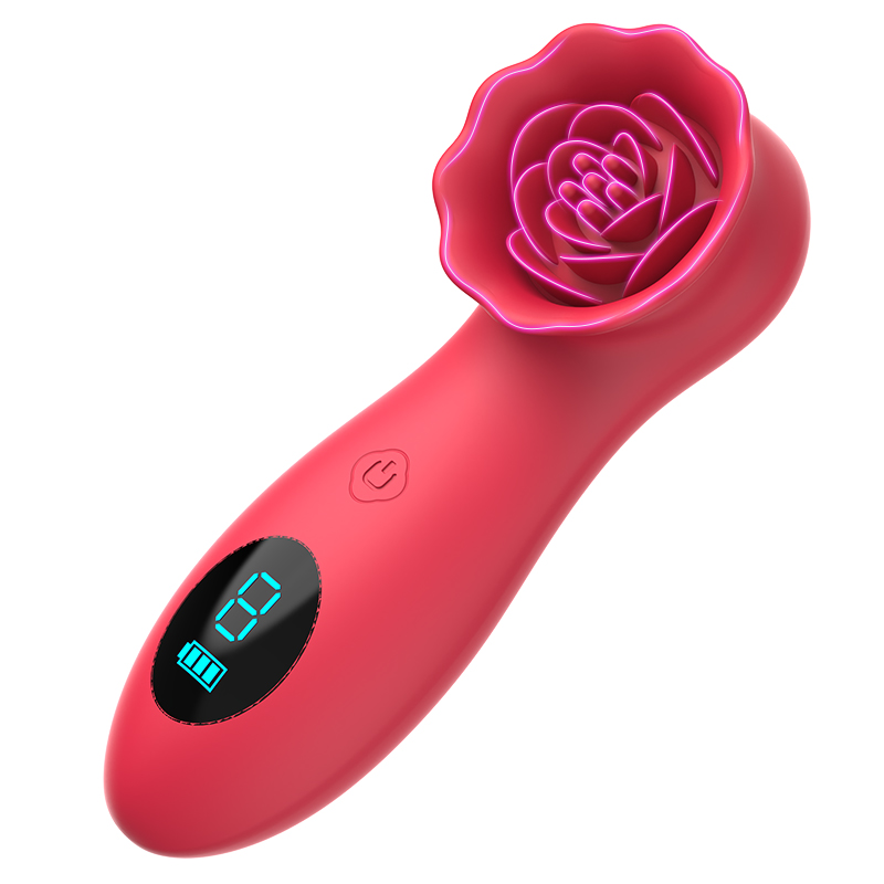 (image for) LCD Display 9 Tapping Modes Rose Clit Vibrator