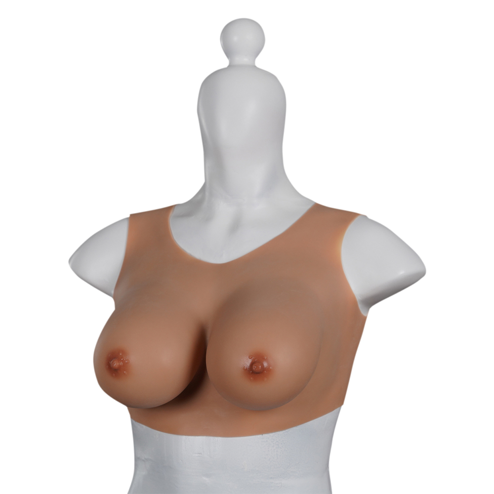 Round Collar Crossdresser Breast Forms - Silicone