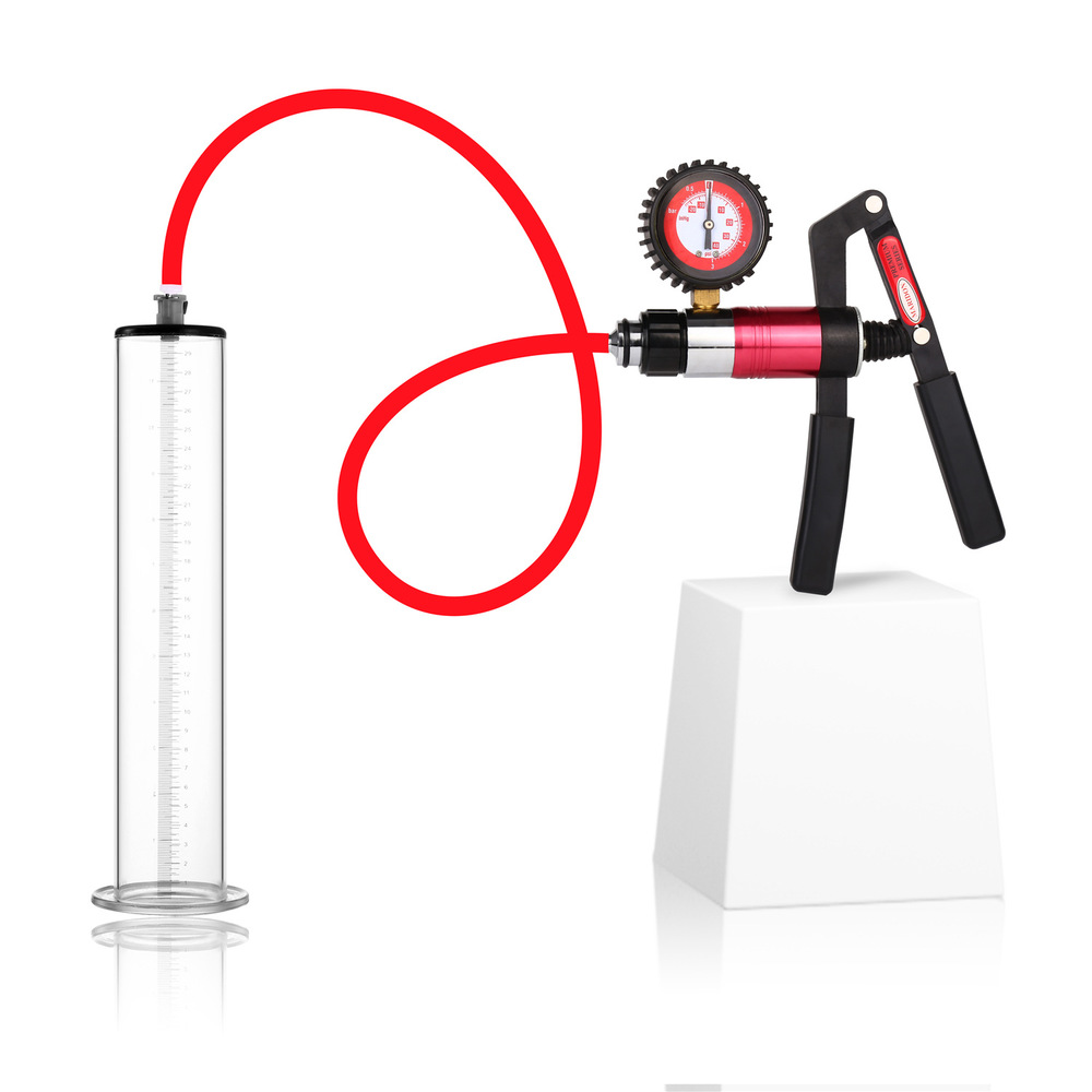 (image for) Penis Pump with Scissor Handle and Pressure Gauge - 12 in Cup