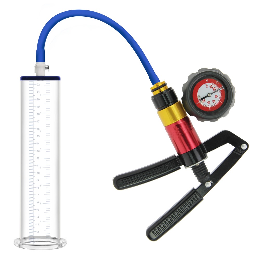 (image for) Penis Pump with Scissor Handle and Pressure Gauge - 12 in Cup