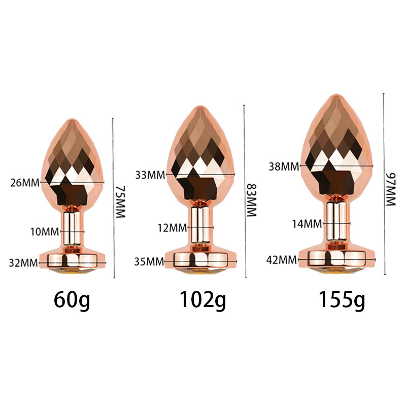 (image for) Gold Metal Anal Plug Diamond Pattern