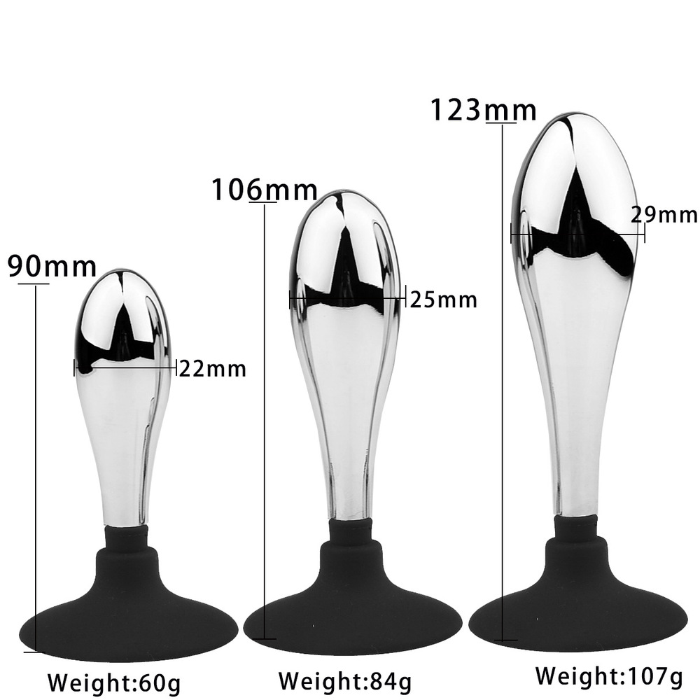 (image for) Detachable Silicone Sucker Metal Butt Plug