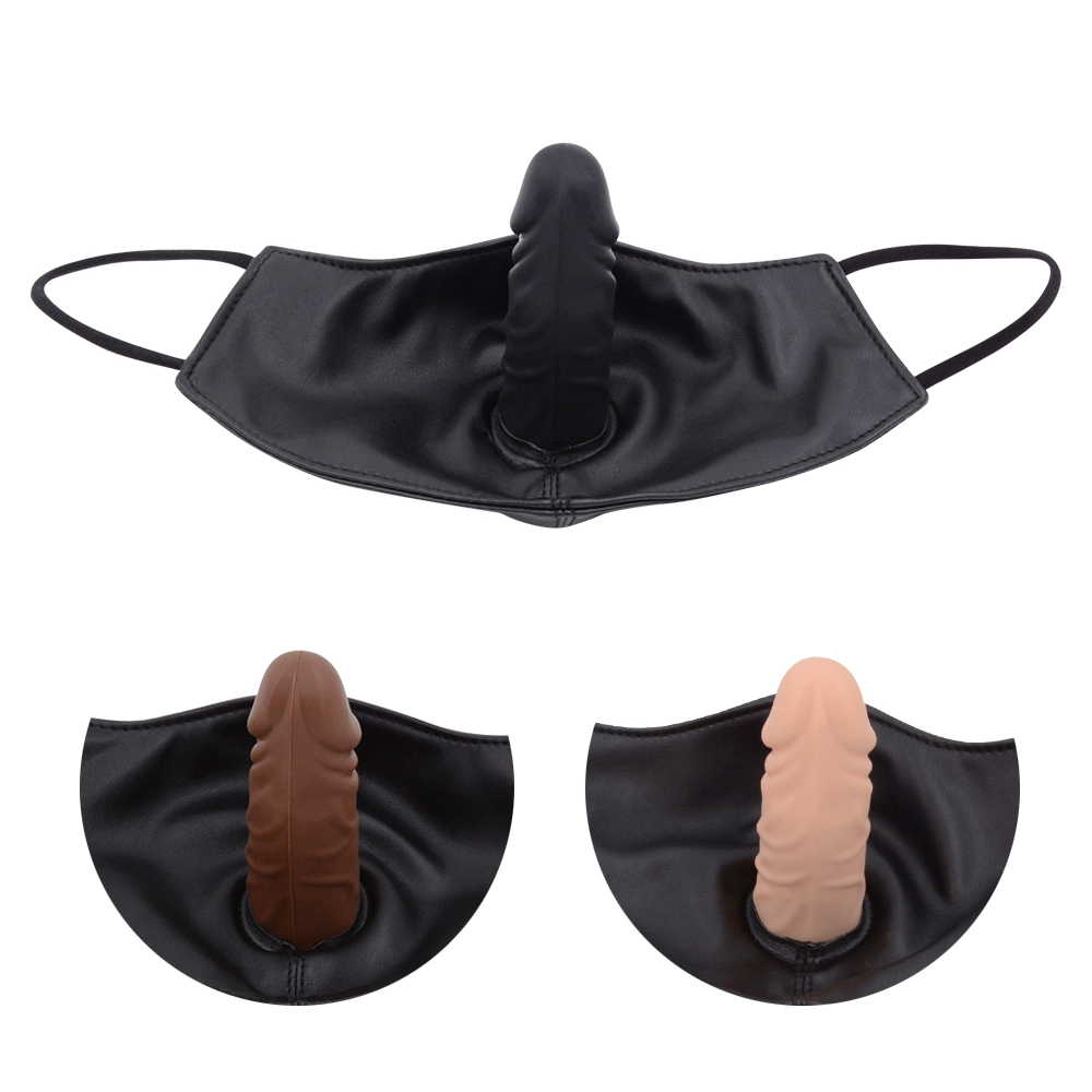 Leather Face Mask Dildo