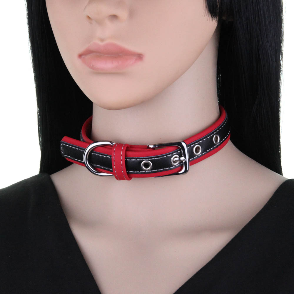 Padded Contrast Leather Collars