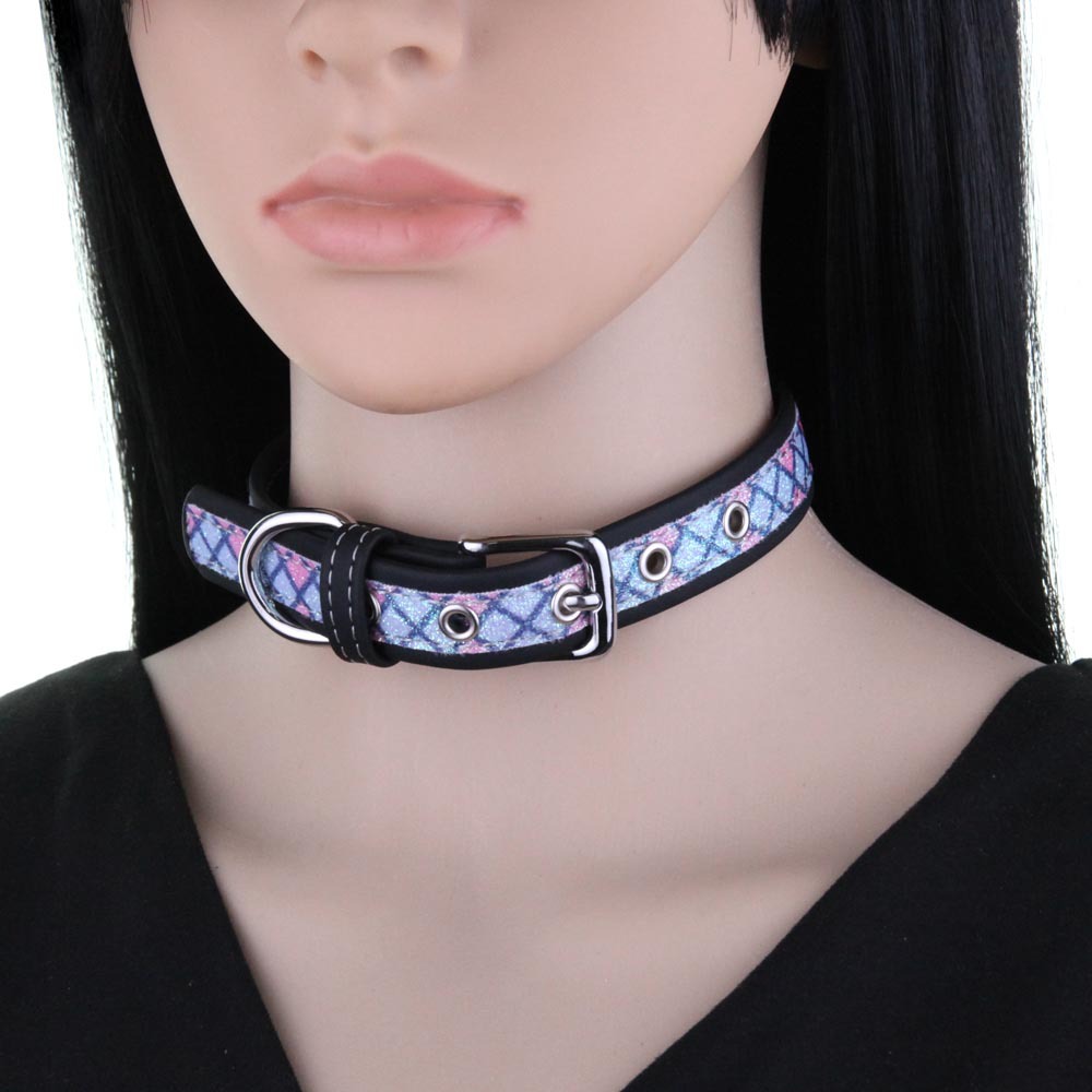Lattice Stitching Leather Collars