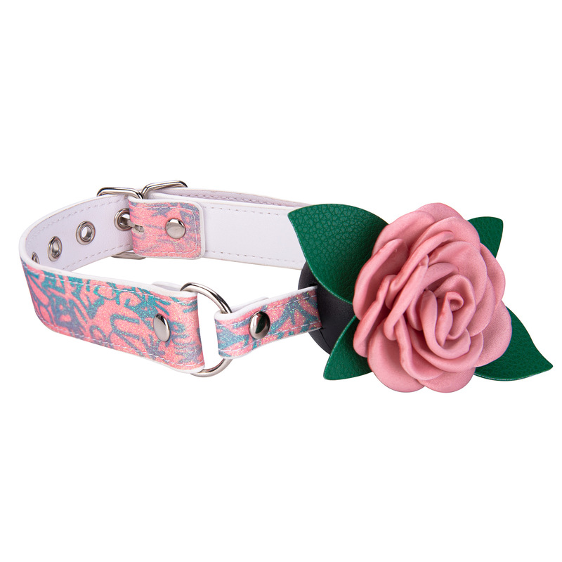 Breathable Mouth Gag with Leather Rose