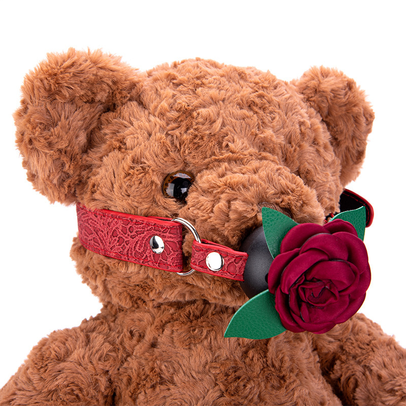 (image for) Breathable Mouth Gag with Leather Rose