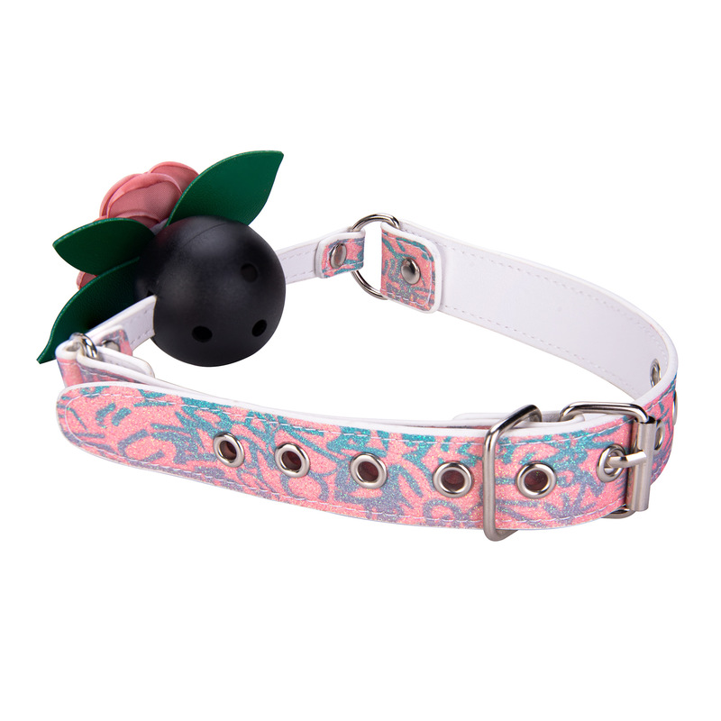 (image for) Breathable Mouth Gag with Leather Rose