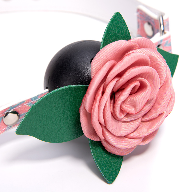 (image for) Breathable Mouth Gag with Leather Rose