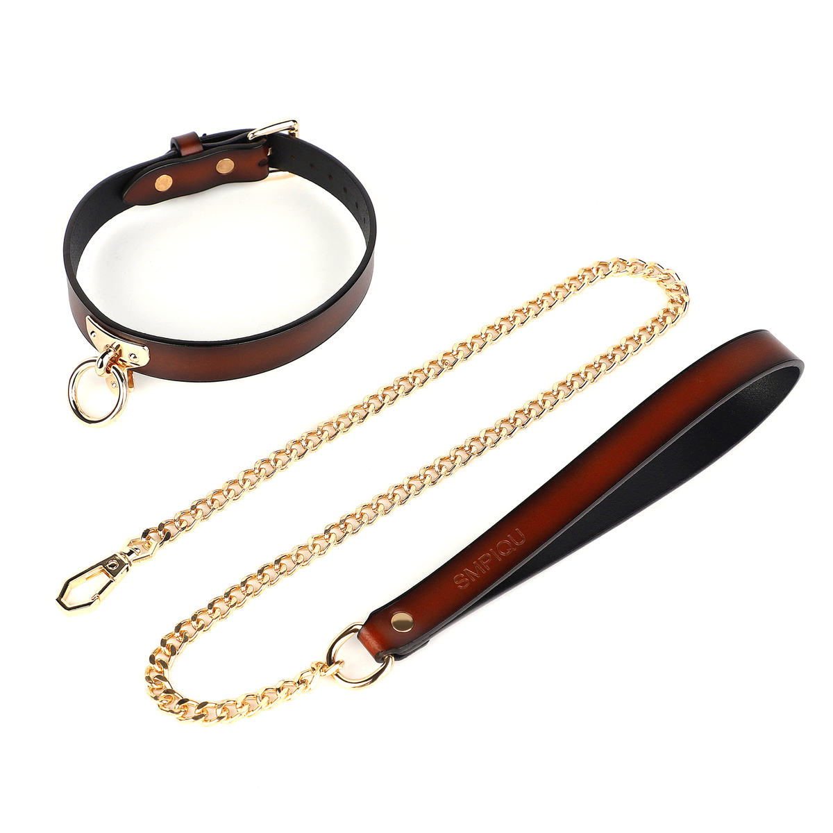 T Ring Neck Collar With Leash