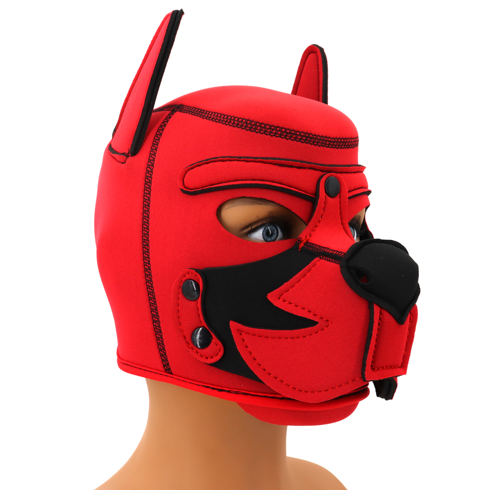Puppy Play Fetish Hood Cosplay Red