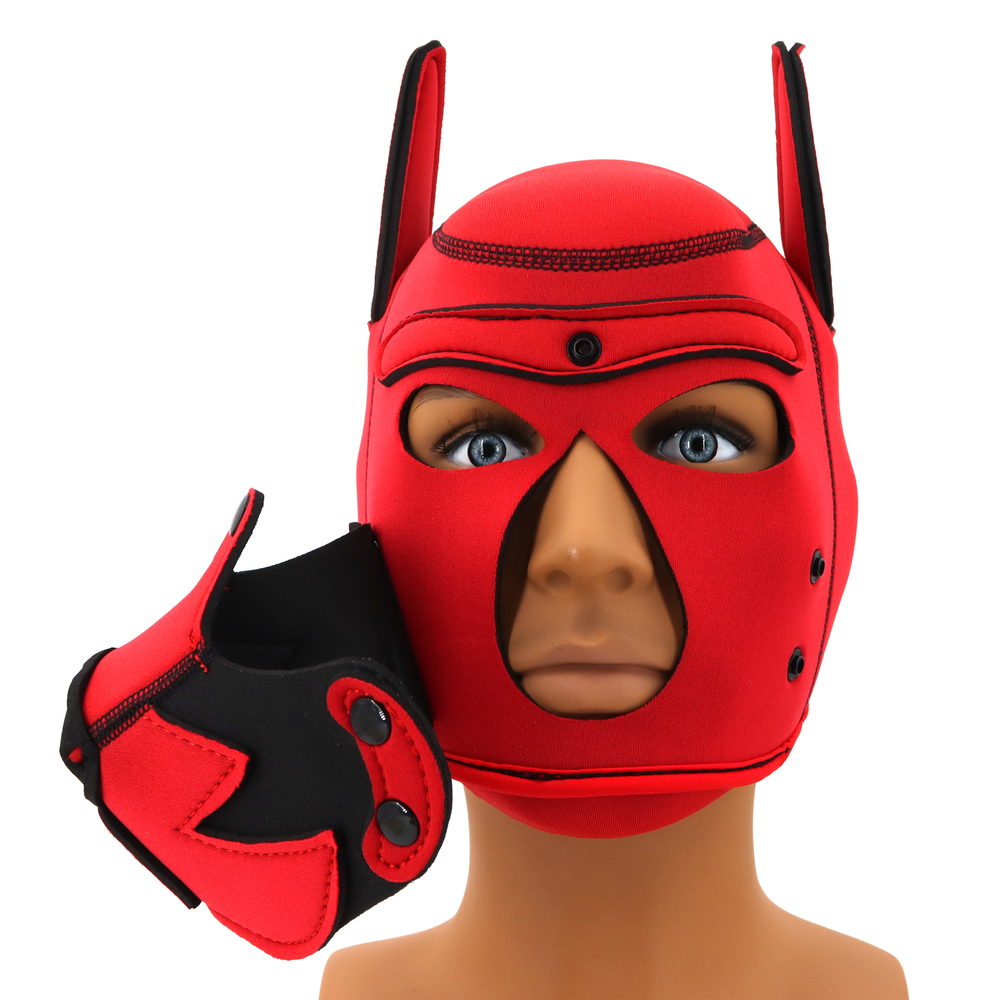 (image for) Puppy Play Fetish Hood Cosplay Red