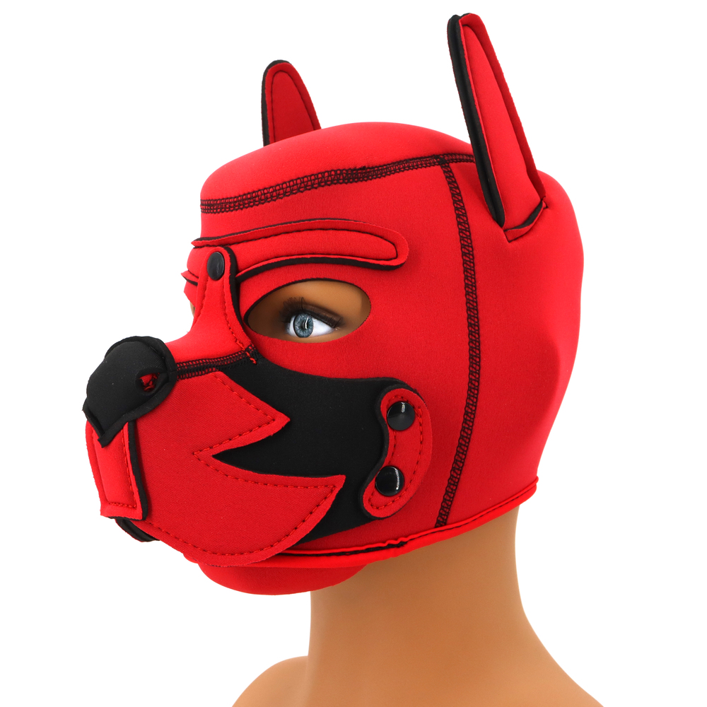 (image for) Puppy Play Fetish Hood Cosplay Red