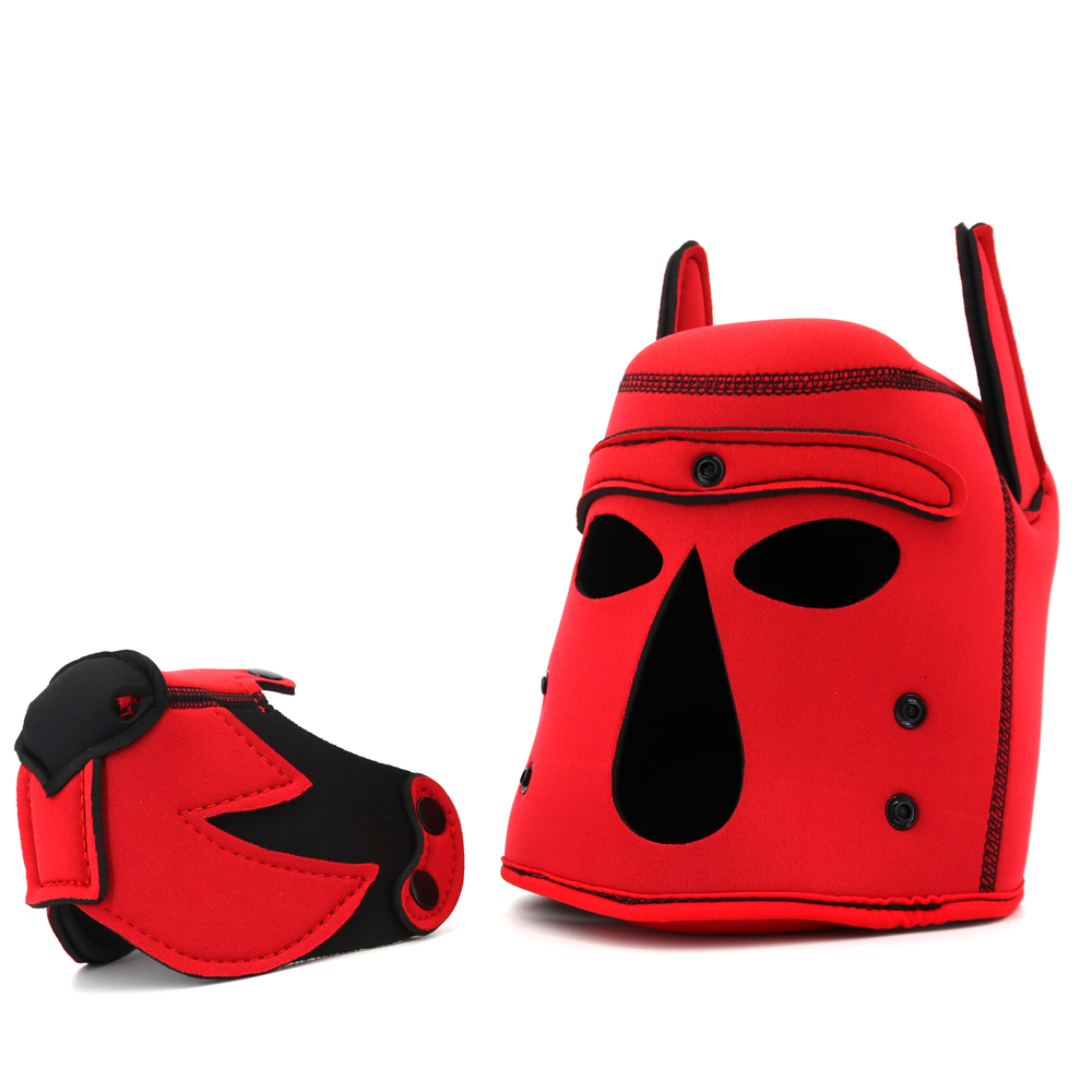 (image for) Puppy Play Fetish Hood Cosplay Red