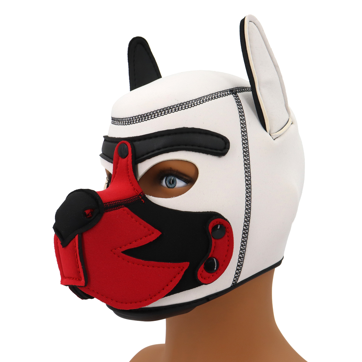 Puppy Play Fetish Hood Cosplay Red Muzzle