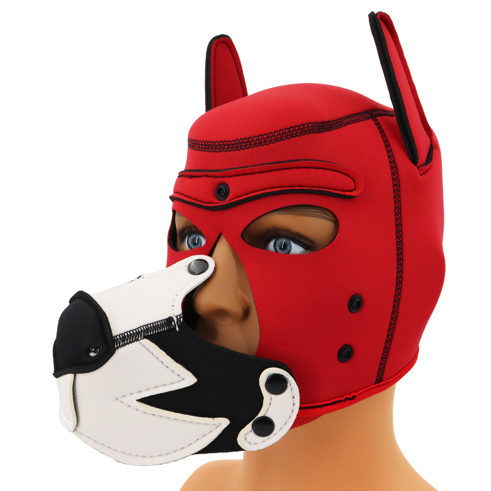 (image for) Puppy Play Fetish Hood Cosplay White Muzzle