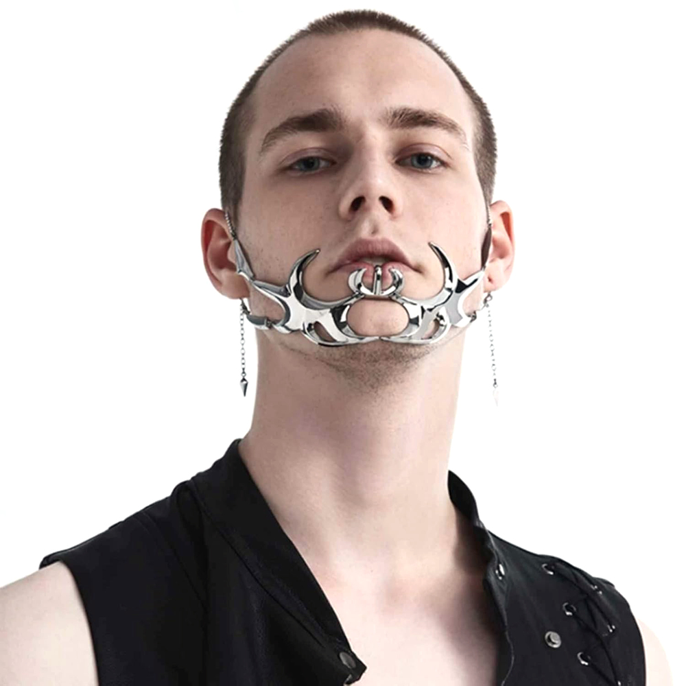 (image for) Gothic Mecha Ornament Face Earrings