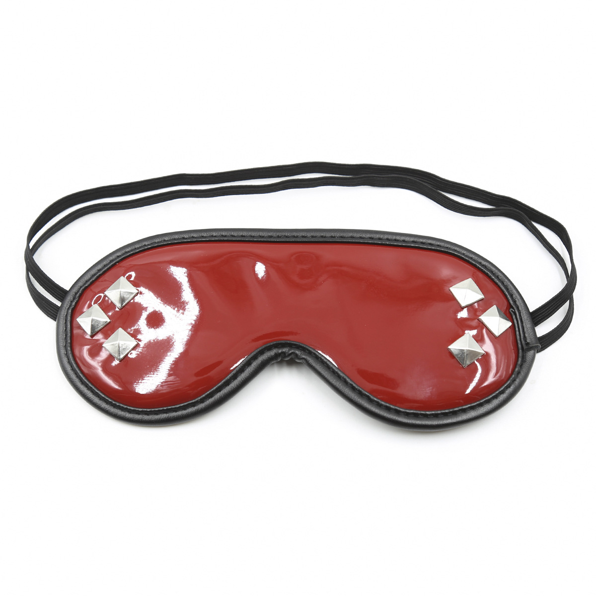 (image for) Red Wet Look Studded Eye Mask Blindfold