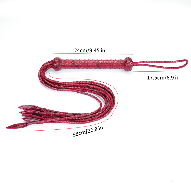 (image for) Premium Leather Cat O' Nine Tails Whip - 80cm