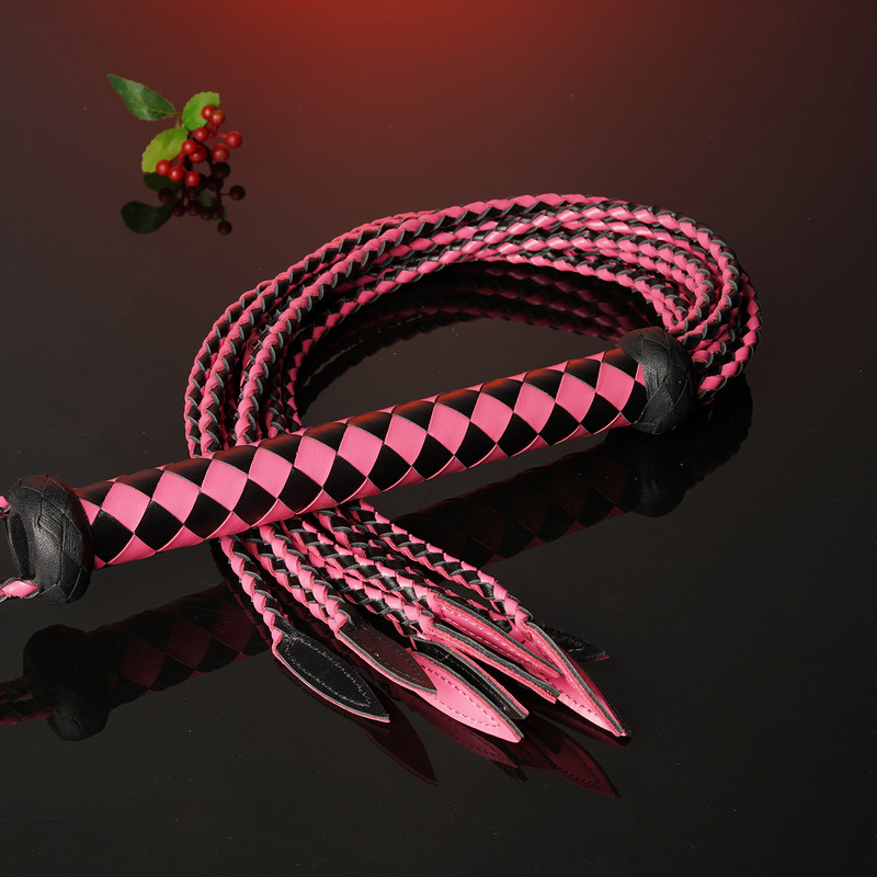 (image for) Premium Leather Cat O' Nine Tails Whip - 80cm