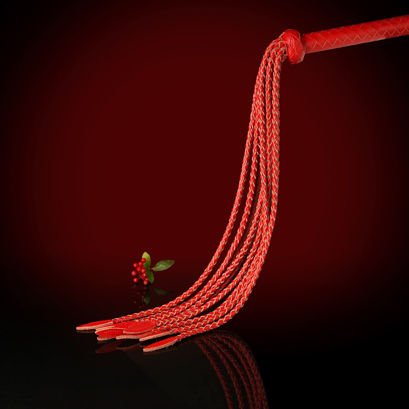 (image for) Premium Leather Cat O' Nine Tails Whip - 80cm