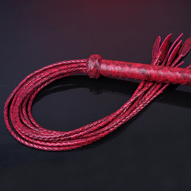 (image for) Premium Leather Cat O' Nine Tails Whip - 80cm