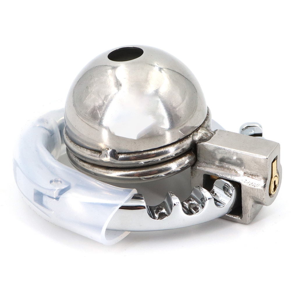 (image for) Round Lid Gear Ring Metal Chastity Cage