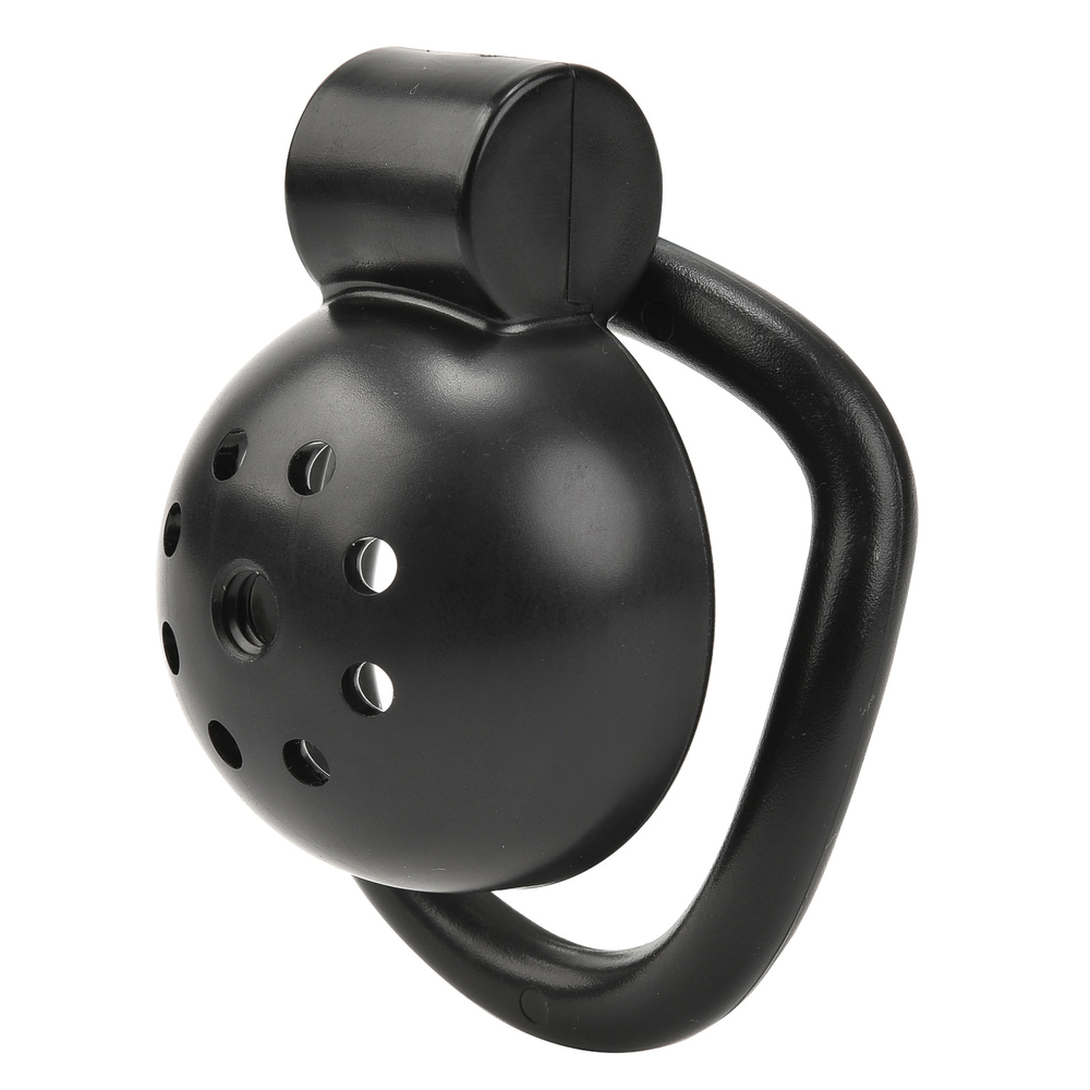 (image for) Button Lock Chastity Cage With Metal Penis Plug