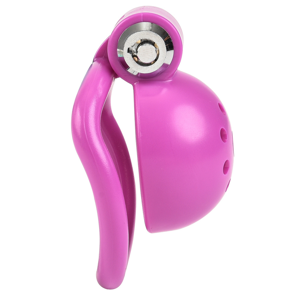 (image for) Button Lock Chastity Cage With Metal Penis Plug