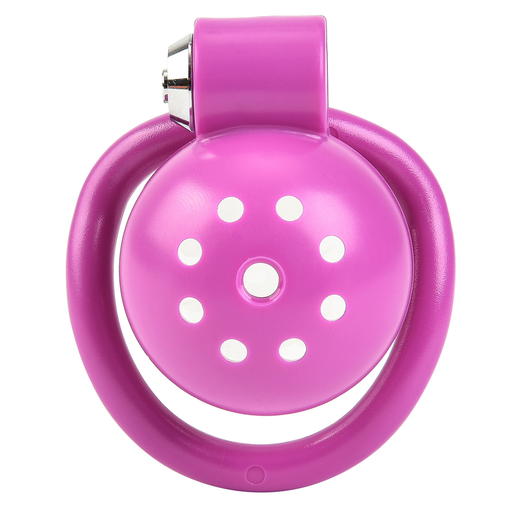 (image for) Button Lock Chastity Cage With Metal Penis Plug