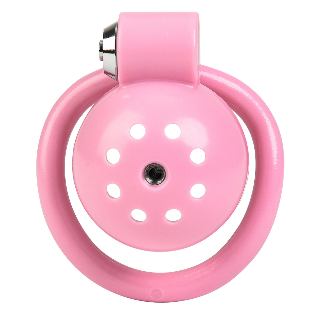 (image for) Button Lock Chastity Cage With Metal Penis Plug