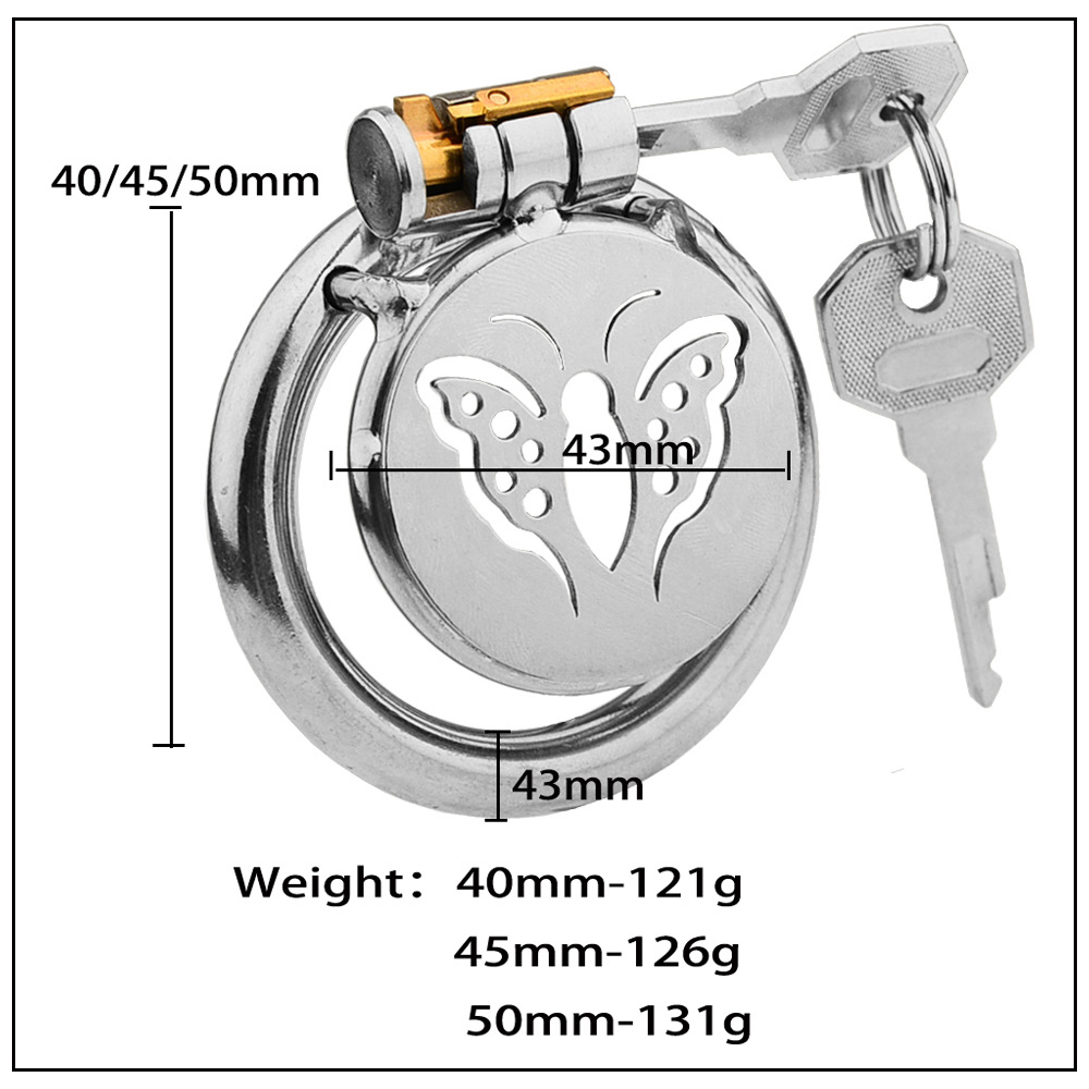 (image for) Butterfly Flat Chastity Cage With Urethral Sound