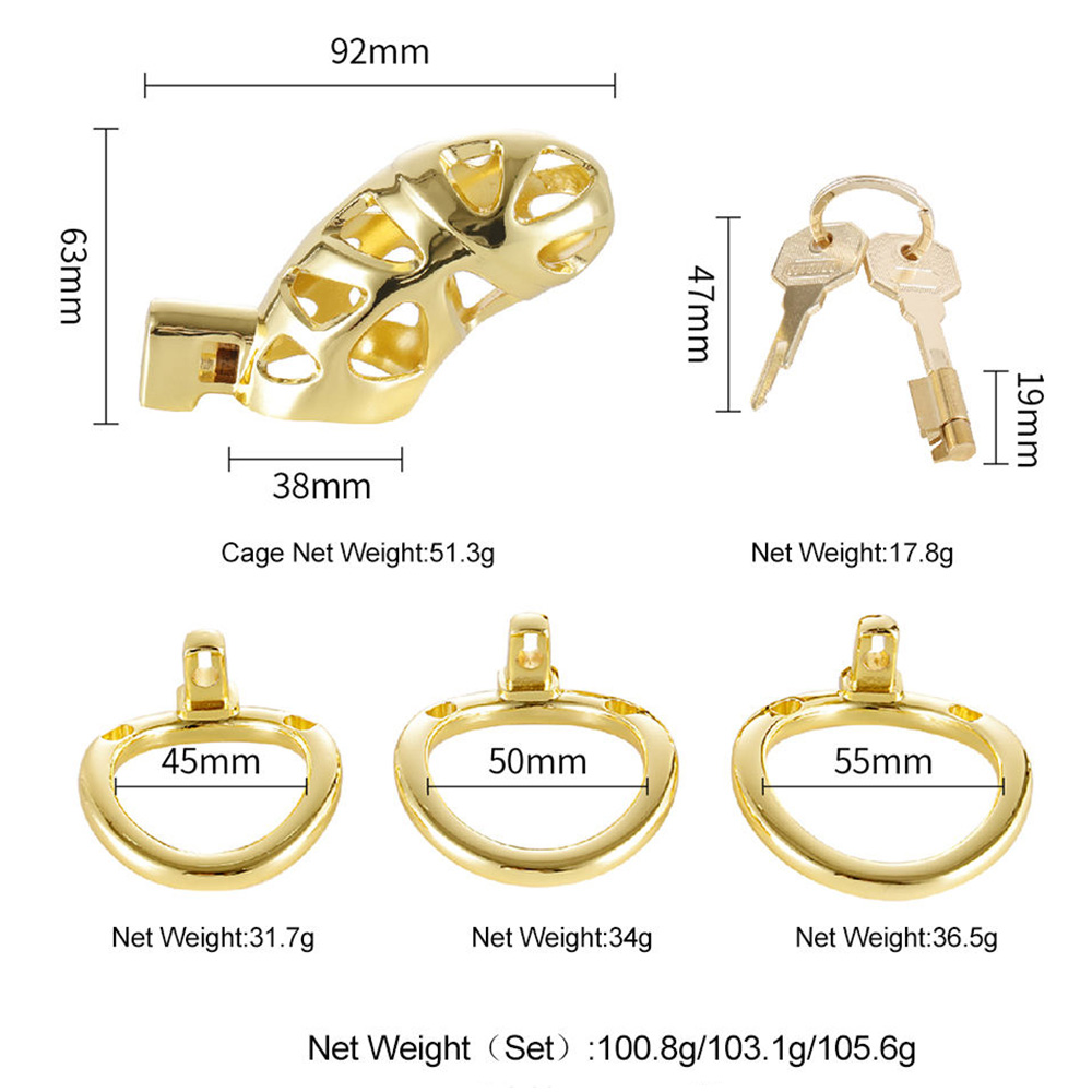 (image for) Chastity Cage Locked with 3 Active Sizes Rings
