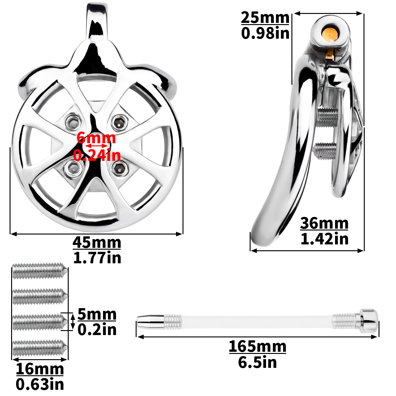 (image for) Spike Chastity Cage With Silicone Urethral Catheter