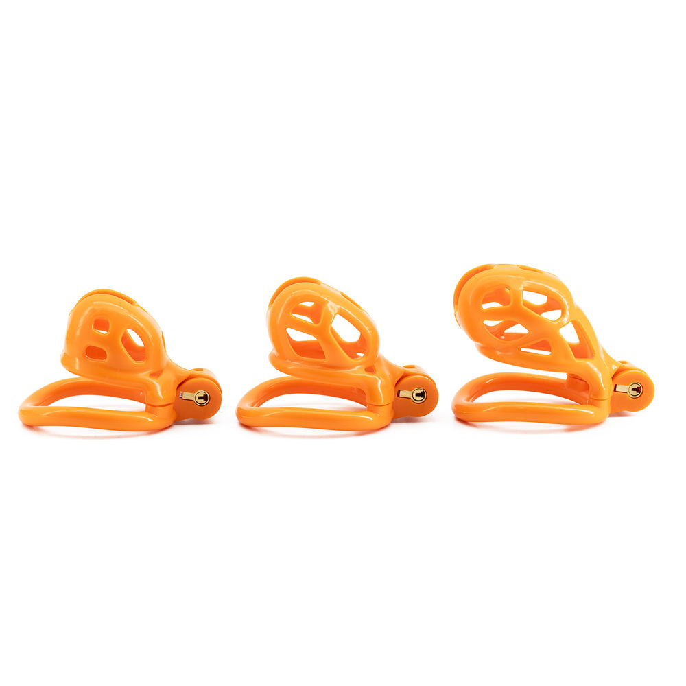 (image for) Orange Cobra Male Chastity Cage Kits