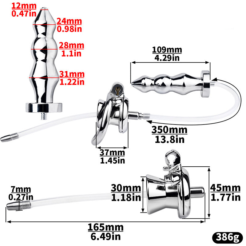 (image for) Chastity Cage With Enema Butt Plug