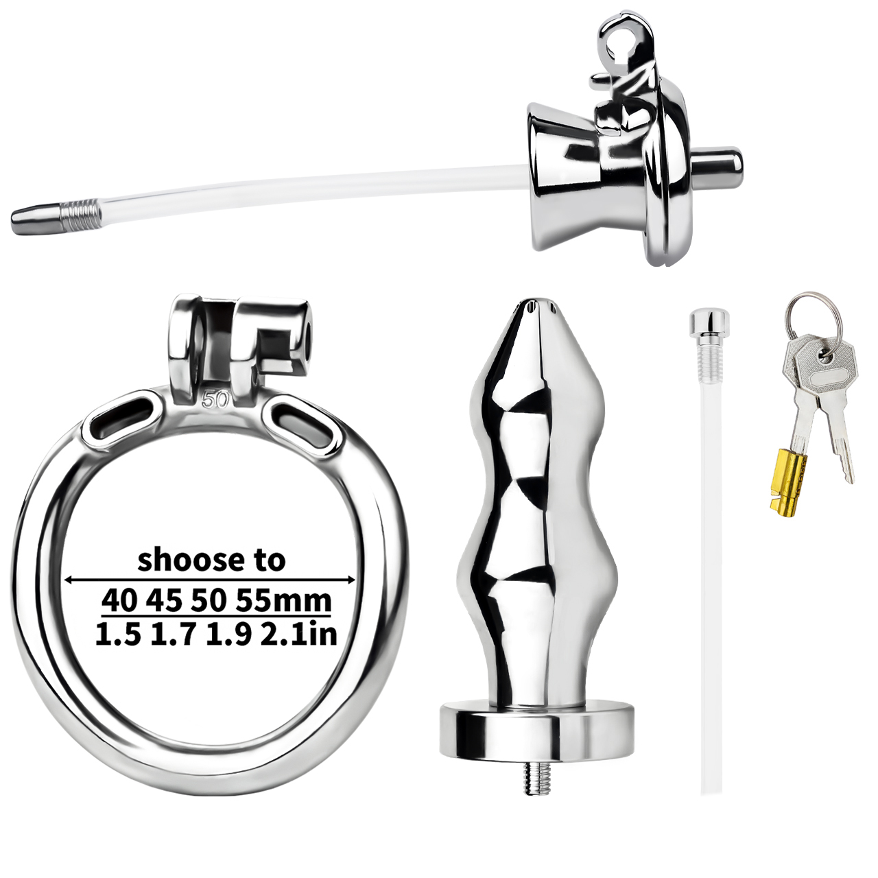 (image for) Chastity Cage With Enema Butt Plug