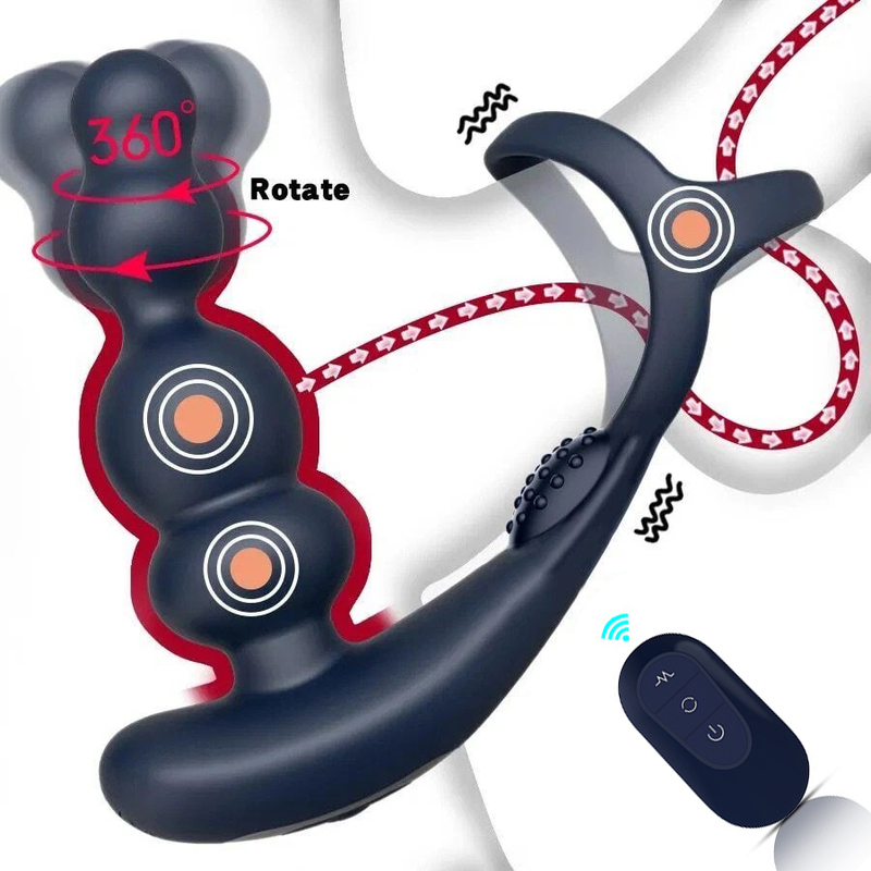 (image for) Double Rings Vibrations & Rotation Prostate Massager